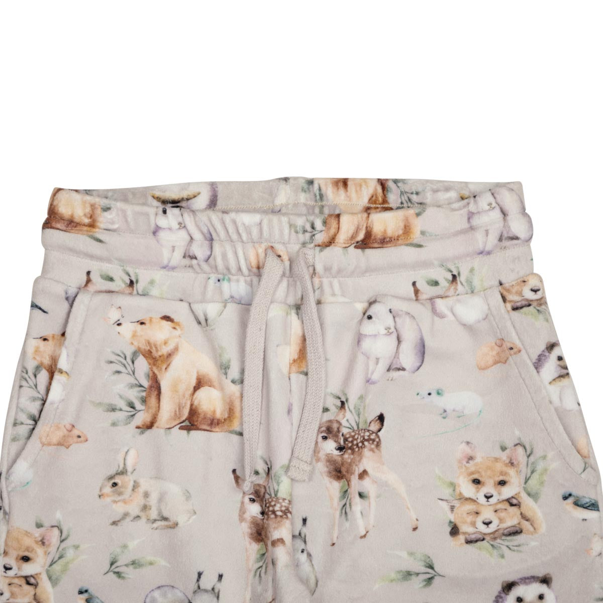 Metsäneläimet-veluurihousut, beige