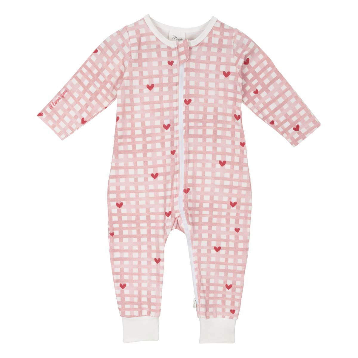Herttaruutu-pyjama vauvalle, vaaleanpunainen